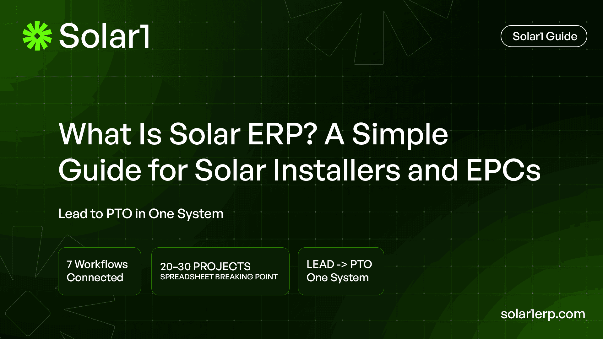 Solar1 | What Is Solar ERP? | Lead, Permits, Field, Finance, PTO | solar1erp.com
