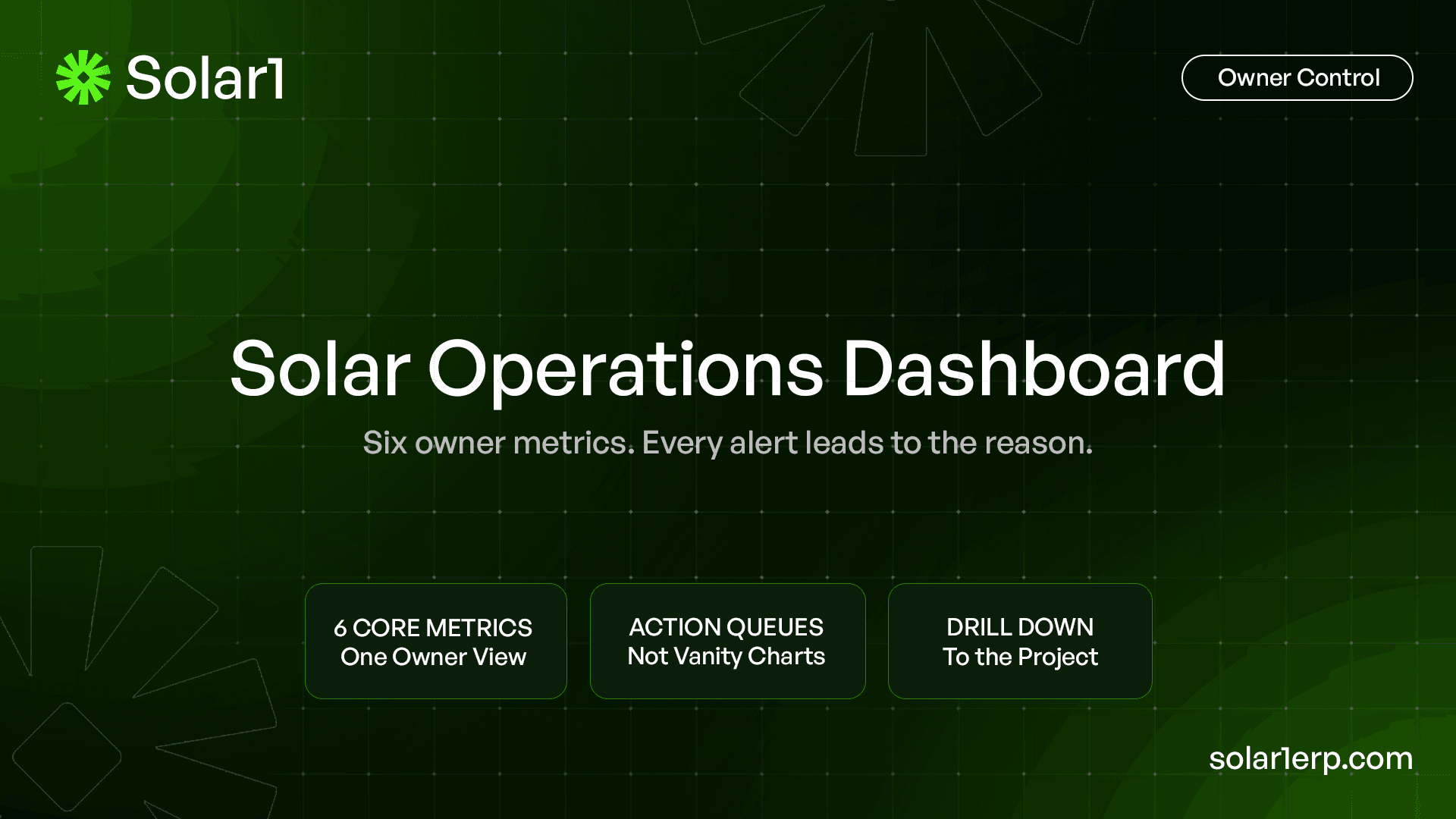 Solar ERP dashboard
