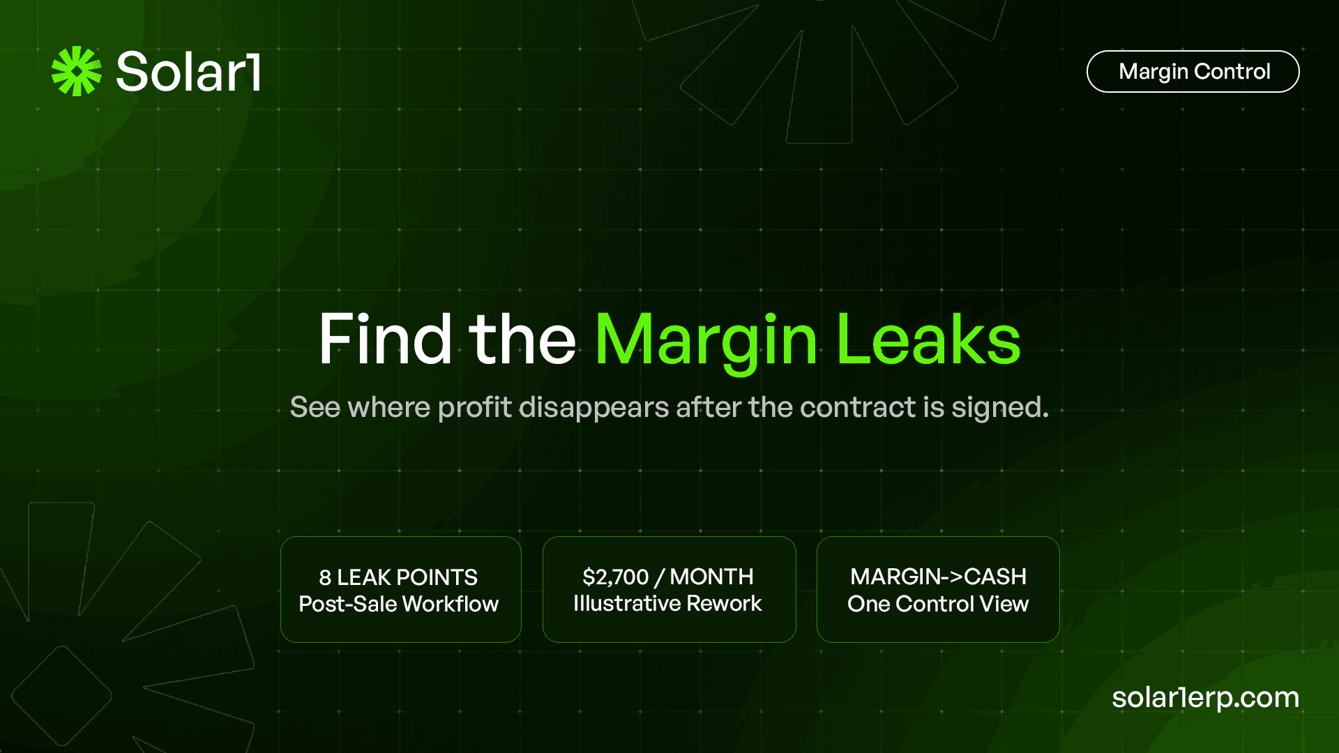 Solar project margin leakage
