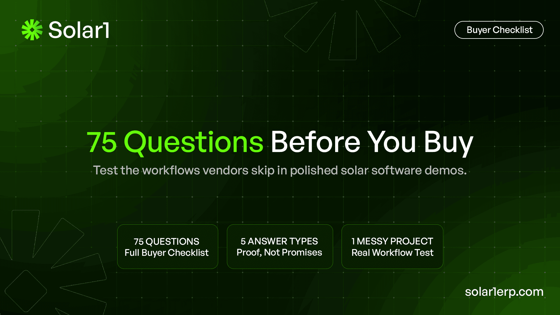 Solar ERP buyer requirements checklist