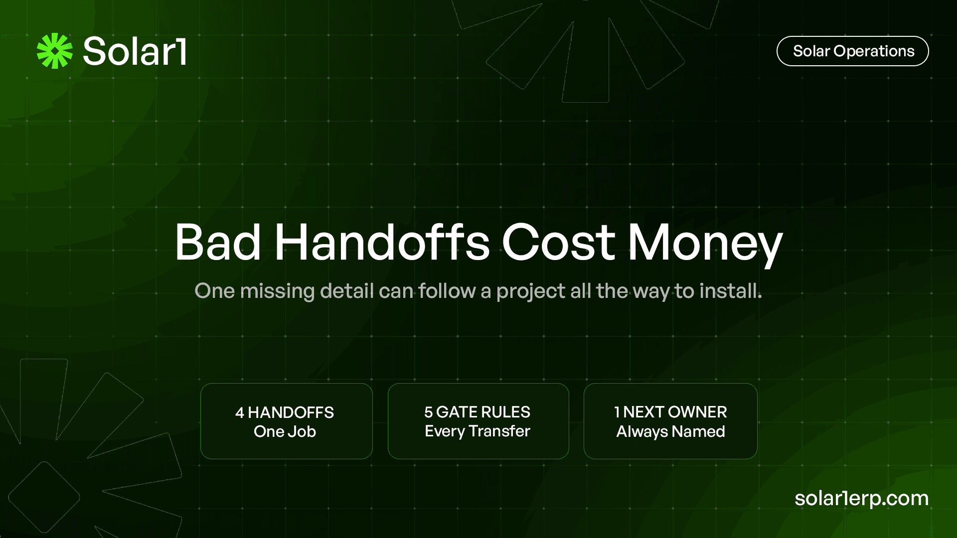 Solar Project Handoffs