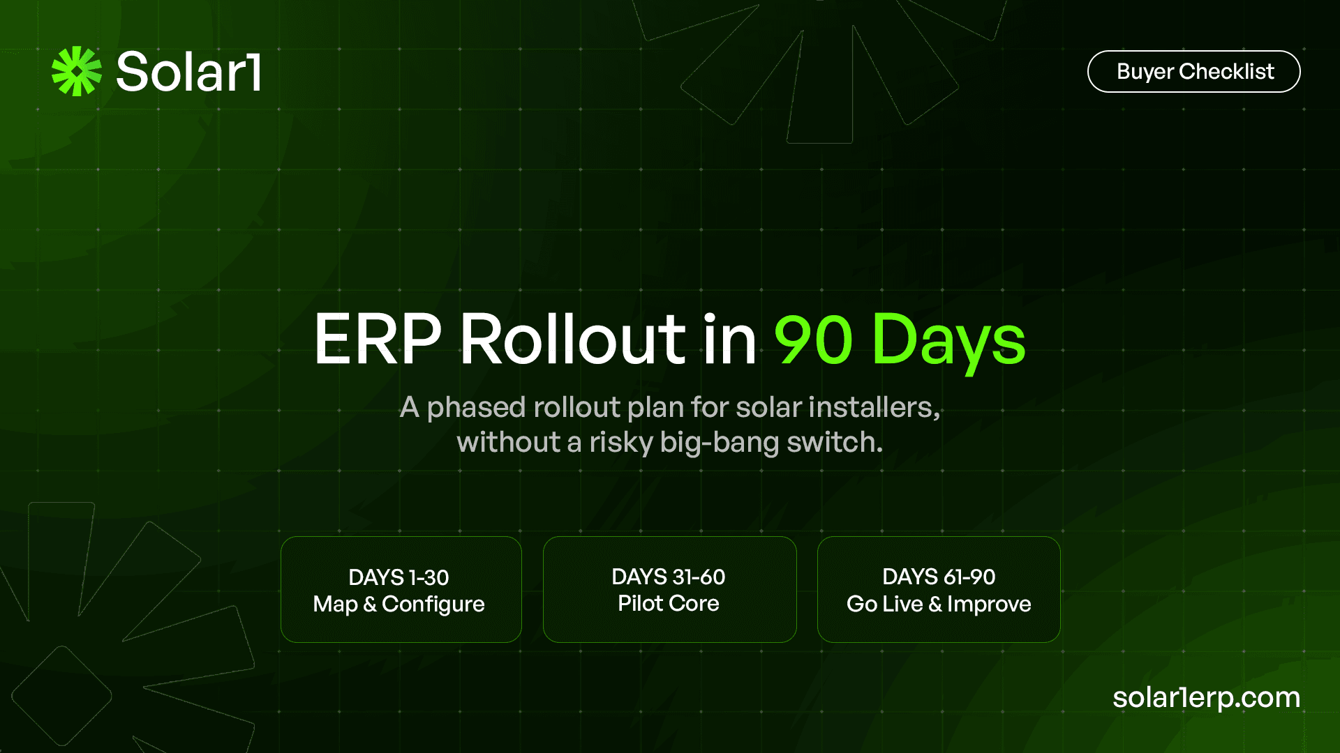 90-day solar ERP rollout plan