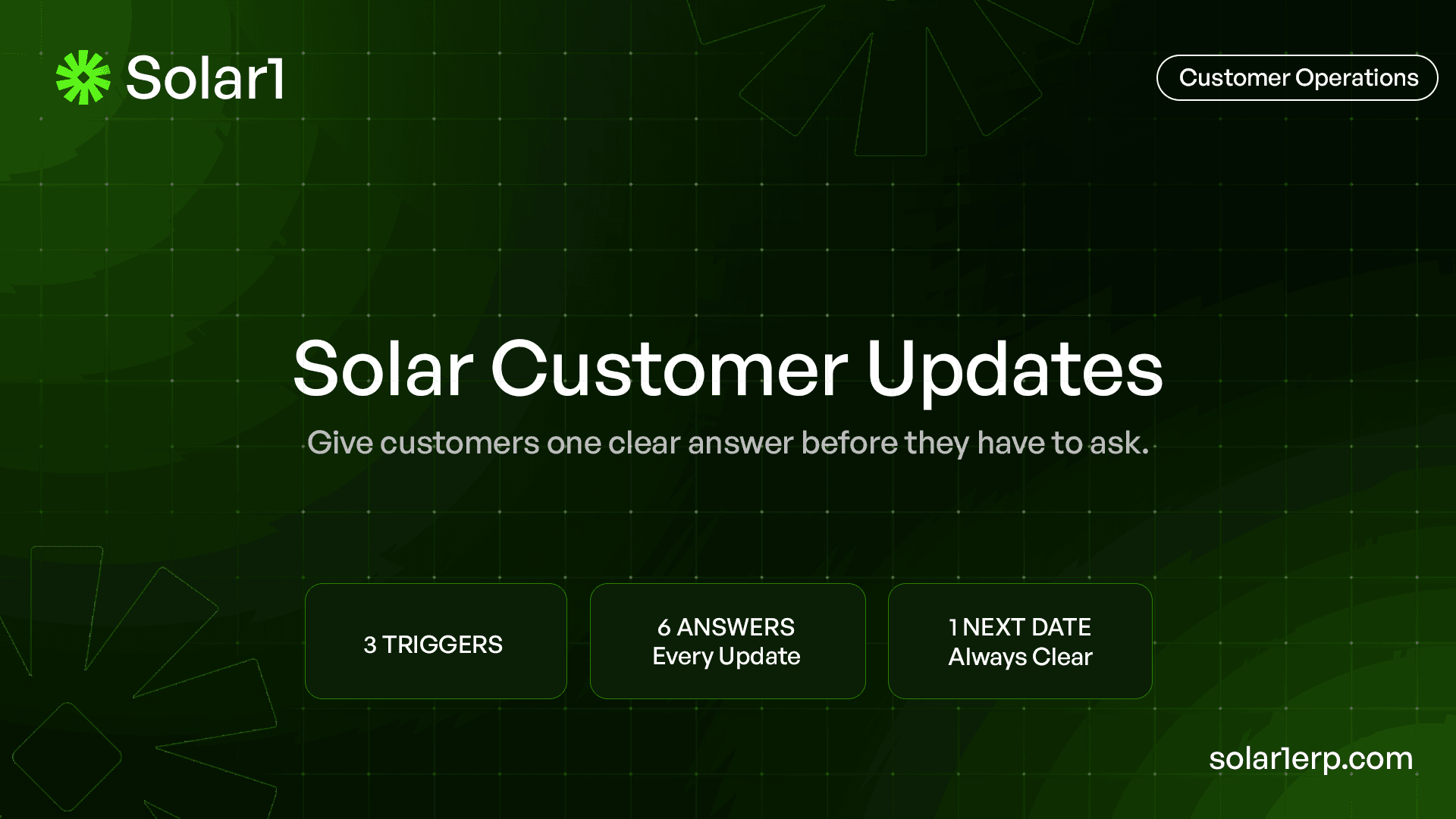 Solar Customer Updates