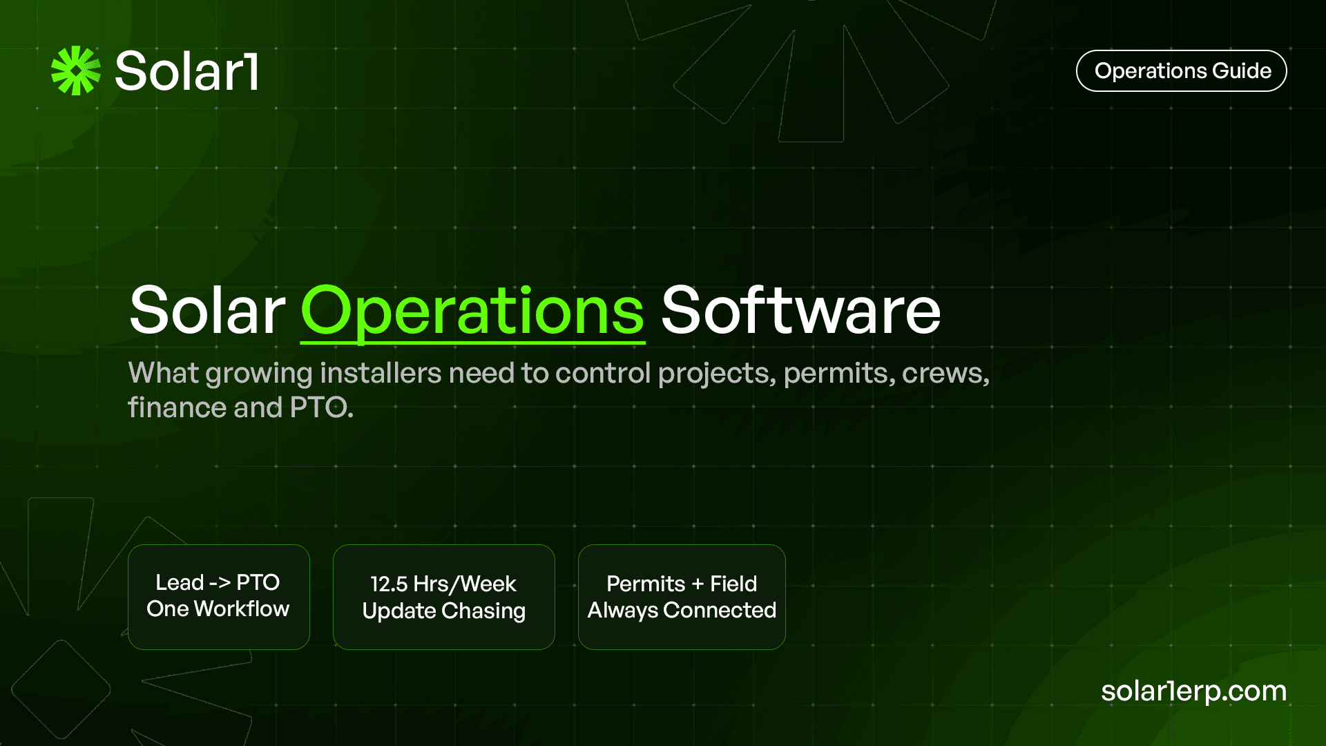 Solar operations software